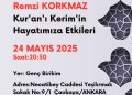 Konferans: “Kur’an’ı Kerim’in Hayatımıza Etkileri”, Remzi Korkmaz